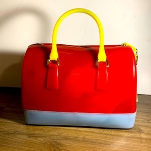 Furla Cherry Red Candy Bag in great condition gently used lost of life left.